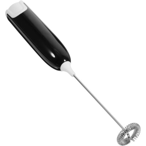 Mousseur à lait électrique portable, mini-mixeur, batteur électrique, mousseur à café, idéal pour préparer du café, du matcha et du chocolat chaud, alimenté par piles (piles non fournies), Blanc