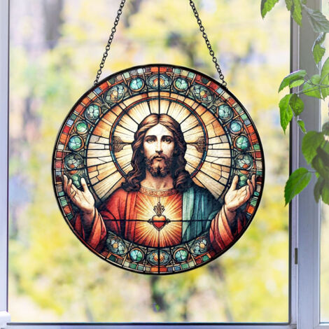 Attrape-soleil vitrail – Déco maison suspendue, Diamètre : 15 cm (1/4)
