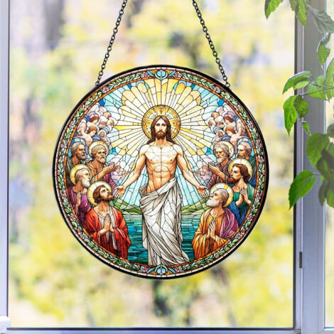 Attrape-soleil vitrail – Décoration intérieure à suspendre, Diamètre : 12.5 cm (1/4)