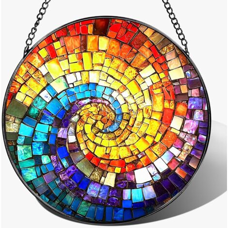 Attrape-soleil vitrail 20 cm – Ornement décoratif intérieur pour fenêtre et mur, cadeau anniversaire Noël (1/4)