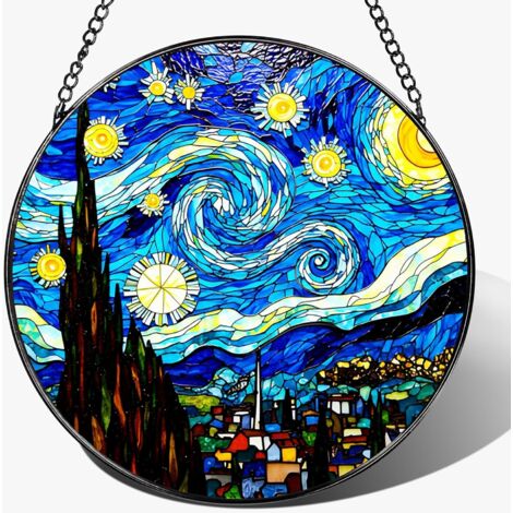 Attrape-soleil 15 cm en vitrail – Décoration maison pour fenêtre et mur, cadeau anniversaire femme homme (1/4)