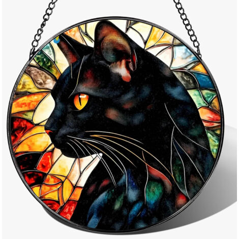 Attrape-soleil vitrail 9 cm – Déco intérieure suspendue pour fenêtre ou mur, idée cadeau Noël, anniversaire femme homme (1/4)