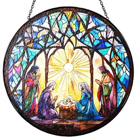 Vitrail 25 cm décoratif – Attrape-soleil intérieur pour fenêtre ou porte, idée cadeau femme homme (1/4)