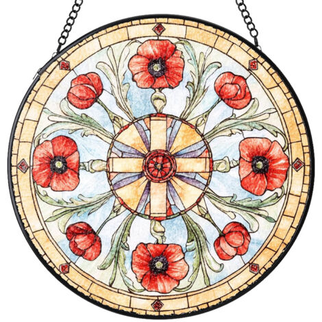 Attrape-soleil vitrail rond – Décoration intérieure suspendue pour fenêtre, porte et mur, cadeau femme homme maman papa, Diamètre : 9 cm (1/4)