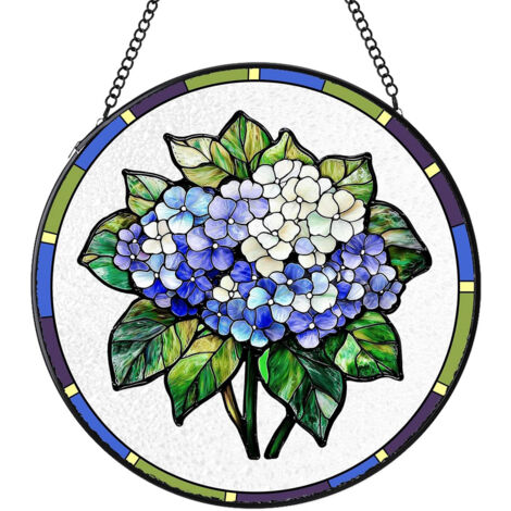 Attrape-soleil rond vitrail – Décoration intérieure pour fenêtre, mur et porte, idée cadeau femme homme, Diamètre : 9 cm (1/4)