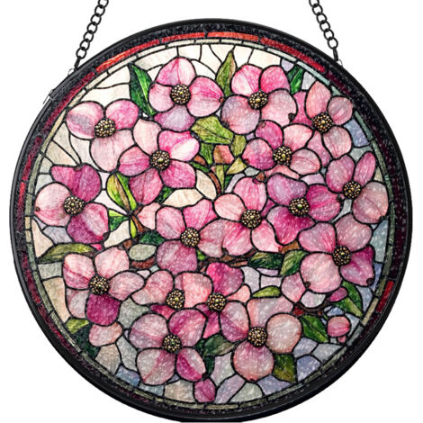 Attrape-soleil vitrail rond – Déco maison pour fenêtre et porte, idée cadeau femme homme maman papa, Diamètre : 9 cm (1/4)