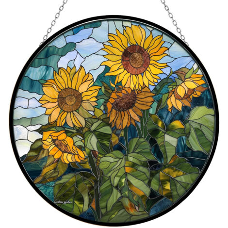 Attrape-soleil vitrail 12.5 cm – Décoration intérieure élégante (1/4)