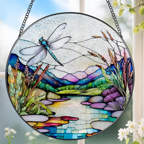 Attrape-soleil en vitrail 20 cm – Décoration suspendue pour mur et porte, cadeau Noël, Fête des Mères ou anniversaire (1/4)