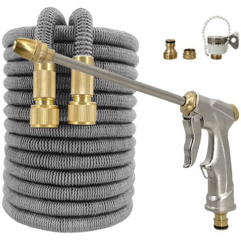 Tuyau d'arrosage, pistolet pulvérisateur haute pression à longue perche, tuyau télescopique d'arrosage pour arrosage, lavage de voiture(5m-15m) (1/5)