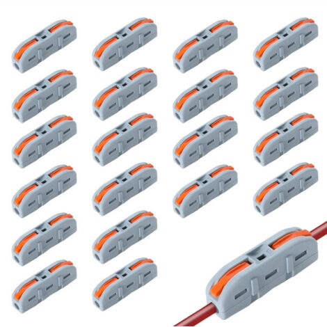 Lot de 20 bornes de connexion rapide - Connecteurs électriques à poussée pour raccordement rapide et sécurisé (1/5)