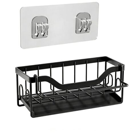 Organisateur d'évier de cuisine - Set de support à essuie-tout avec barre de suspension sans perçage & autocollants (1/5)