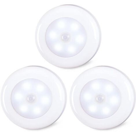 Lot de 3 veilleuses intelligentes blanches à lumière blanche froide – Sans perçage pour couloirs (1/5)