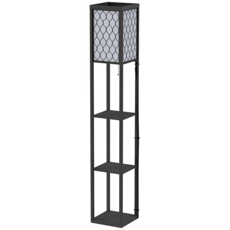 Lampe de table avec étagères. Lampe de bureau, utilisation intérieure. Type d’ampoule : E27. Puissance maximale : jusqu’à 40 W. Conçue pour les chambres à coucher ou les pièces de vie. 26x26x160 cm. (1/5)