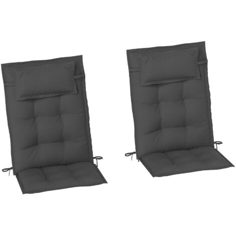 2ème édition. Matelas résistant à l’eau pour les chaises de jardin. Matelas pour les sièges de plage. Oreillers pour les meubles de jardin. Dimensions : 50x116x5 cm, couleur gris foncé. (1/5)