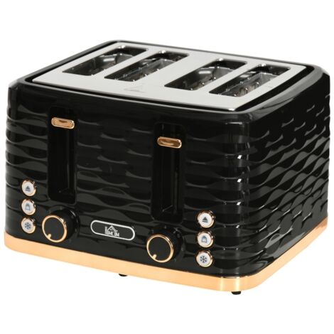 Toaster à 4 disques. Design en forme de cuvette. Plusieurs fonctions possibles. Rechargeable. Couleur noire. (1/5)