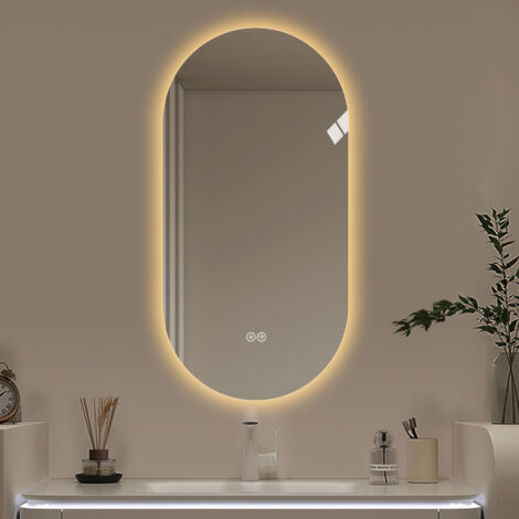 Miroir mural intelligent de 60×120 cm, avec écran tactile LED. Miroir anti-buée pour la salle de bains. Idéal pour les salons de coiffure. (1/5)