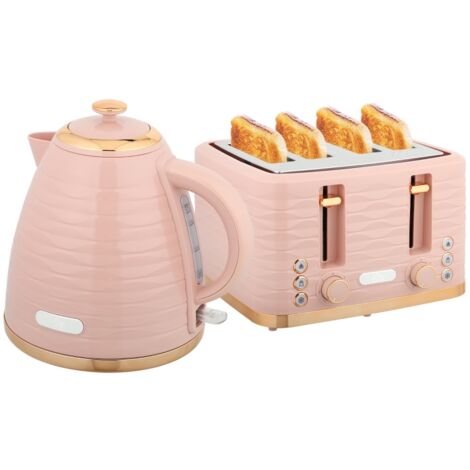 Set de torréfacteur et de cuiseur d’eau 2 en 1. 7 niveaux de dorure possible. Fonction de réchauffement et de décongélation également disponible. Couleur rose. (1/5)