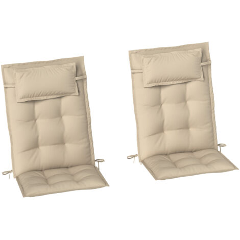 Deuxième édition. Conçu pour les chaises de jardin résistantes à l’eau. Tapis pour les sièges de jardin. Couvertures pour les meubles de jardin. dimensions : 50x116x5 cm, couleur beige. (1/5)
