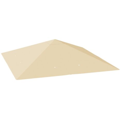 Toit de remplacement pour le pavillon de 3 x 3 mètres, résistant à l’eau. Toit en matériau UPF30+. Couverture de remplacement en tissu Oxford, épaisseur de 370 g/m², couleur beige. (1/5)