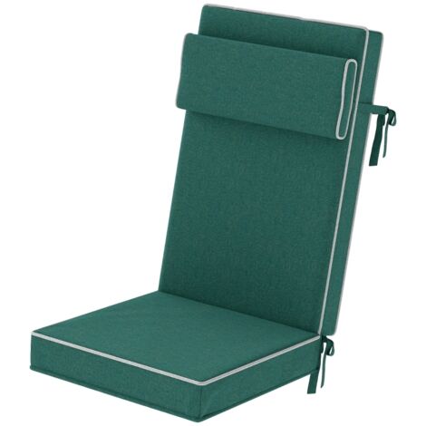Bancs de siège de 120 x 47 x 9,5 cm, résistants à l’eau. Bancs de siège dotés de bandes, d’un appuie-tête, et avec un indice UPF50+. Idéal pour les espaces intérieurs et extérieurs. Couleur verte. (1/5)