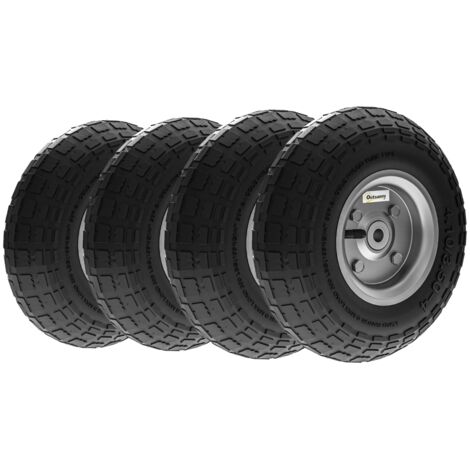 Bouvres à quatre roues – Paire de roulements de rechange : poids de 80 kg, diamètre de 255 mm. Rouleaux en caoutchouc complets, avec tube d’air et glisseurs. Couleur noire. (1/5)