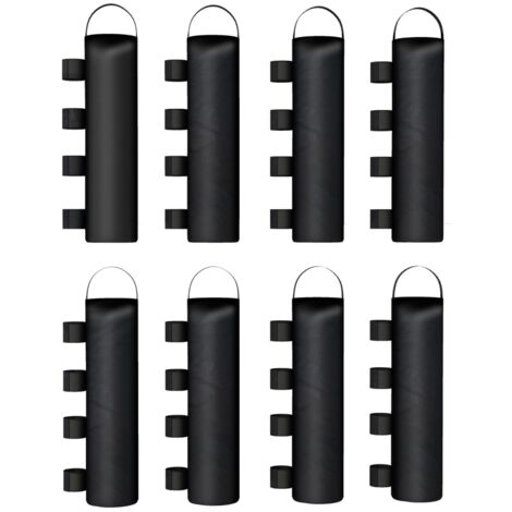 8 sacs de sable pour les pieds du pavillon. Des sacs de sable résistants, pesant 40 kg chacun. Fabriqués en tissu Oxford de 600 D. Sans sable. Couleur noire. (1/5)