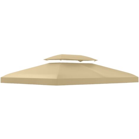 Toit de remplacement pour le pavillon de 3 x 4 mètres, résistant à l’eau. Toit en double structure, couleur beige. (1/5)