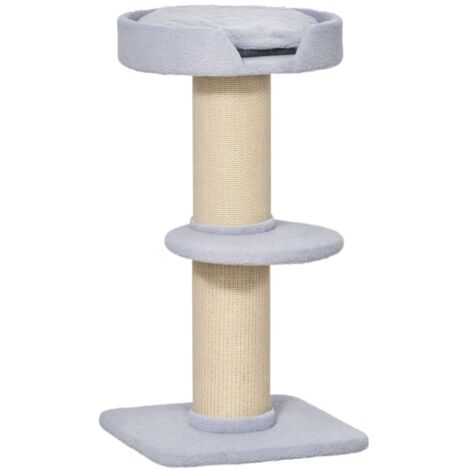 Kratzbaum : capacité de charge de 30 kg. Arbuste avec tronc pour se rouler sur lui-même. Plateforme en sisal. Couleur bleu clair. Dimensions : 45 x 45 x 91 cm. (1/5)