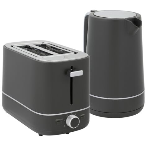Il s’agit d’une machine à cuire pour l’eau, d’une capacité de 1,7 litre, et d’un toaster doté de 6 niveaux de cuisson. De couleur grise. (1/5)