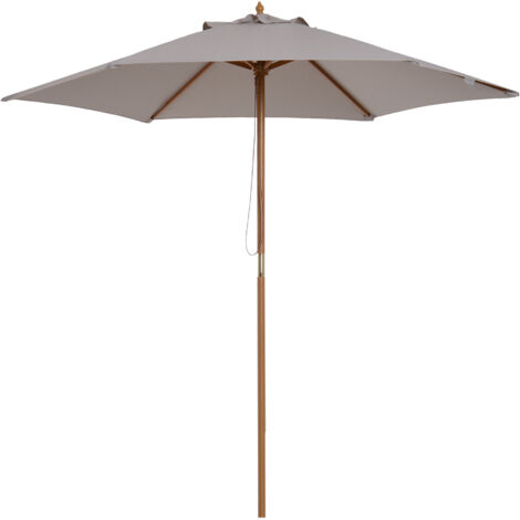 Ombrelle de jardin à 3 niveaux de protection solaire. Bambou, polyester. Diamètre 250 x 230 cm. Gris. (1/5)