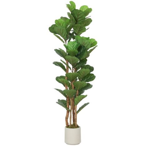 Arbre artificiel pour l’élevage de violons. Planture créative, avec 71 feuilles. En bois massif. Dimension : 50 x 50 x 150 cm. De couleur verte. (1/5)