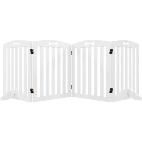 Barreaux de protection pour chien, en 4 parties, dimensions : 207,5 x 61 cm. Barreaux de protection pour porte, avec 2 pieds de soutien. Barreaux séparés, conçus pour les chiens de taille moyenne. Con (1/5)