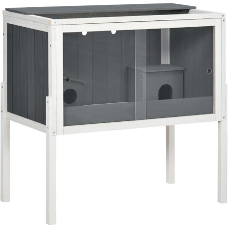 cage en bois pour les hamsters de petite taille. C’est une cage pour petits animaux. La cage dispose de 2 compartiments et d’accessoires supplémenta (1/5)