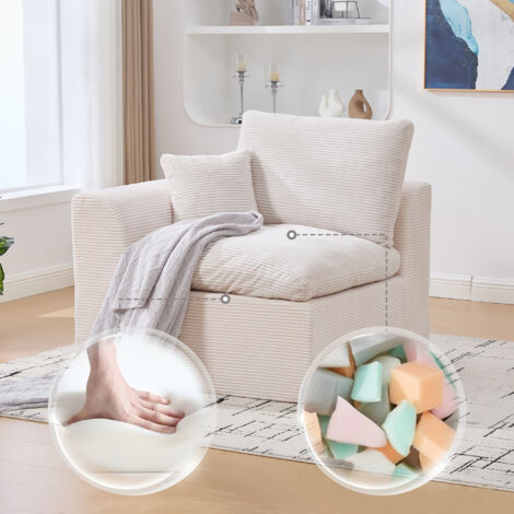 Canapé moderne minimaliste – Usage individuel salon, doux, avec coussins, style nordique. Recommandé deux pour plusieurs places. (1/5)