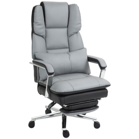 Chaise de bureau, ergonomique, réglable. Dimensions : 63x71x123–129 cm. Couleur : gris clair/noir. (1/5)