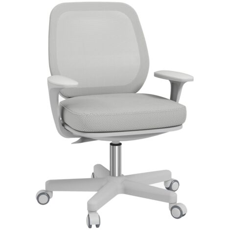 Fauteuil de bureau ergonomique, avec fonction de réglage de l’altitude. Dimensions : 55 x 48 x 82,5–94,5 cm. Couleur : gris. (1/5)