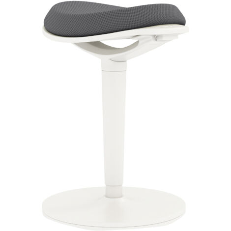 Banc de bureau ergonomique, réglable en hauteur. Fauteuil pivotant, conçu pour un travail confortable. Matériau : maille. Couleur : gris. (1/5)