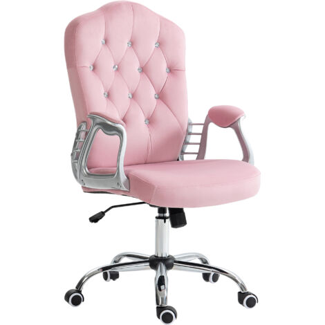 Fauteuil de bureau pour femmes. Chaise de bureau ergonomique, avec fonction de basculement. Hauteur réglable. Capacité de charge : 120 kg. Couleur : rose. (1/5)