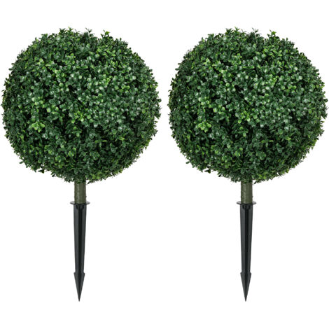 Lot 2 grandes plantes artificielles 70 cm - Résistantes UV - Avec socle - Pour salon, chambre, bureau, jardin - Plastique durable - Déco verte sans entretien (1/5)