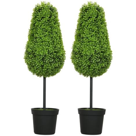 Lot 2 plantes artificielles fleurs 90 cm - Plastique moderne - Pour salon, chambre, bureau - Déco contemporaine - Sans entretien - Vert clair (1/5)