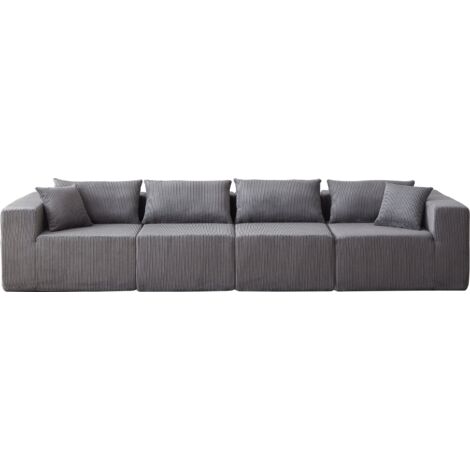 Canapé L velours 104 pouces (264 cm) - Rembourré mousse - Luxueux - Pour salon, salle à manger, chambre (1/5)