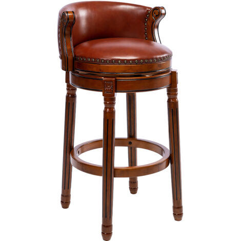 Tabourets cuisine - Cuir + bois - Bras soutien pivotant 360° - Dossiers - Modernes - Pour bar, îlot - Stables (1/5)