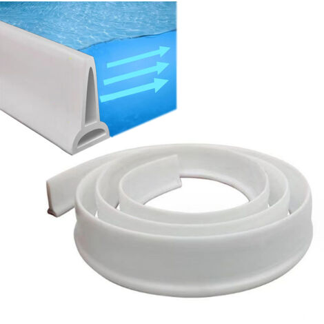 Bande d'étanchéité pour receveur de douche, Barrière d'eau pliable – Joint autocollant en silicone – Résistant à la corrosion et à la moisissure – Pour douche, baignoire et cuisine, 1m