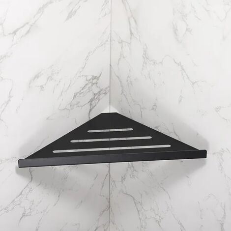 Étagère d'angle murale en acier inoxydable, étagère triangulaire de douche pour salle de bain, accessoire de rangement antirouille (1/5)