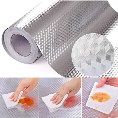 Lot de 1 Papier Protection Cuisine Autocollant, Imperméable et Anti-Graisse, 40x3m, Pour Placards, Tiroirs, Plans de Travail, Facile d'Entretien