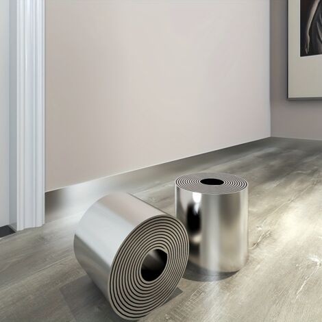 Plinthe autocollante effet miroir, Bande murale à découper – 10 cm x 500 cm – Papier peint peel-and-stick, étanche – Pour salle de bain, cuisine, chambre (1/4)