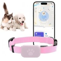 Smart Pet Collar with GPS Tracking, Cat & Dog GPS Collar, Compatible with iOS/Android Systems - Pink