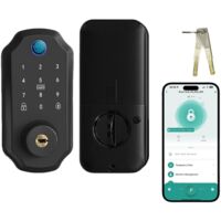 Serrure intelligente, serrure de clavier électronique, serrure de porte d'empreinte digitale, serrure de porte d'entrée intelligente à télécommande App, adaptée à la porte d'entrée de l'appartement, n