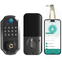 Serrure intelligente, serrure de clavier électronique, serrure de porte d'empreinte digitale, serrure de porte d'entrée intelligente à télécommande App, adaptée à la porte d'entrée de l'appartement, g