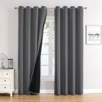 Rideaux Assombrissants 100% Lot de 2, Épais Isolants Thermiques Anti-Froid, Panneaux à Oeillets pour Fenêtre Chambre et Salon,132x213cm